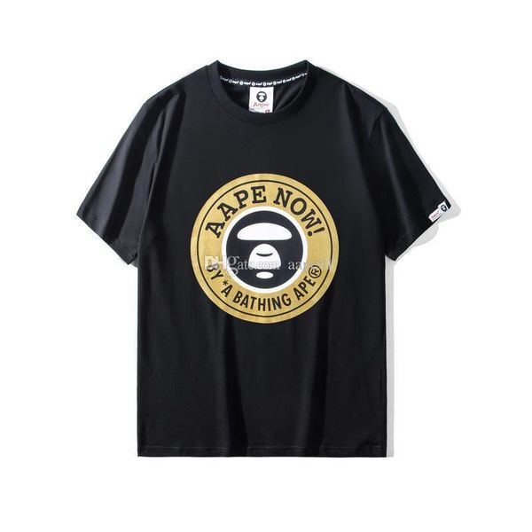 

aape mens designer t shirt aape quality cotton short sleeves mens womens designer printing tees 2 colors, White;black