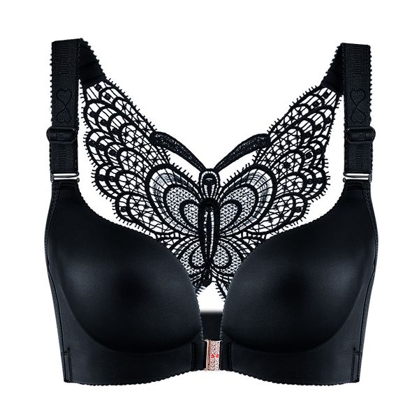 

sexy плюс размер бюстгальтеры для женщин бесшовные бюстгальтер push up lingerie backless bralette передняя закрытие brassiere большой большо, Red;black