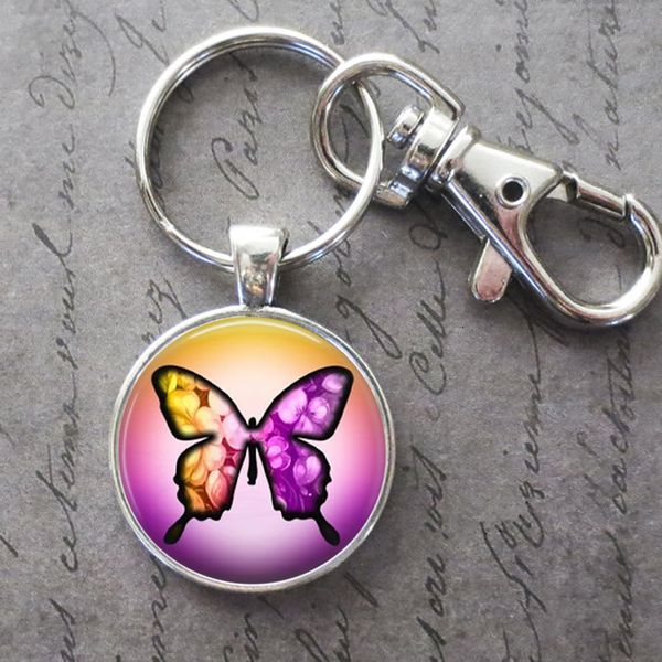 

butterfly rose pinky key ring key chain buckle insect pendant birthday festival anniversary gift jewelry accessories, Slivery;golden