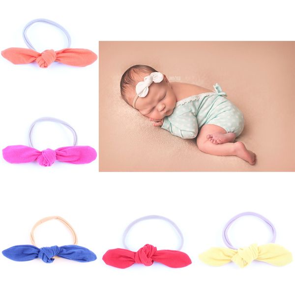 

newborn baby headbands bunny ear elastic headband children hair accessories kids cute hairbands for girls bows headwear headdress dhl fj236, Slivery;white