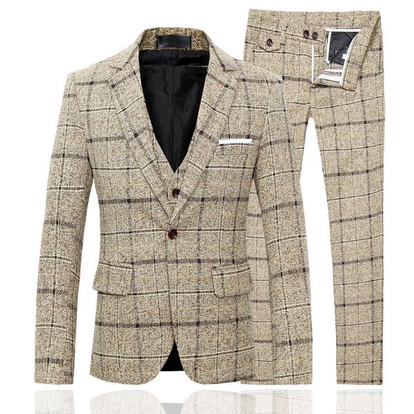 

plus size male suit three-piece suit, White;black
