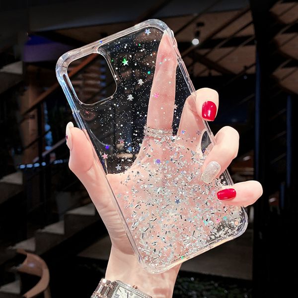 

moskado bling glitter star silicone case for iphone 11 pro max x xr xs max 6 6s 7 8 plus soft clear shining sequin phone cases