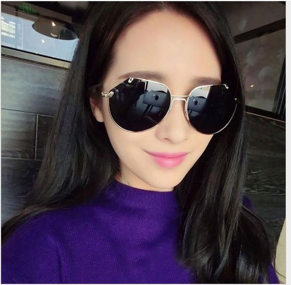 

trimming reflective colorful film polygonal sunglasses tide mirror, White;black