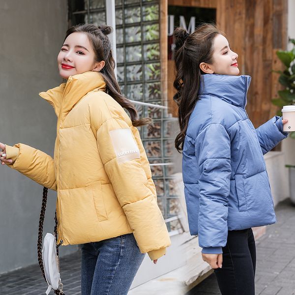 

женщины зимнее пальто 2019 новый бренд вниз хлопка куртка женщин короткие ветрозащитный вниз хлопка куртки и пиджаки ultralight тонкий пальт, Black