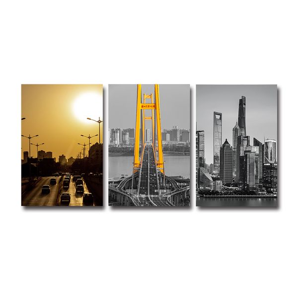 

modern city series black and white art car traffic architectural decorative paintings