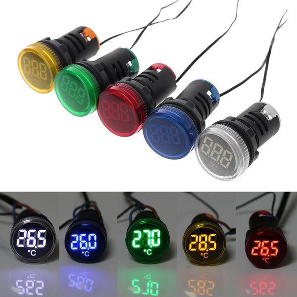 

22mm ac 50-380v thermometer indicator light led digital display gauge temperature measuring induction ranging -20-199c