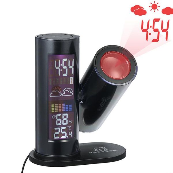 

humidity rotatable living room battery operated deskprojection clock backlight weather indoor alarm lcd display