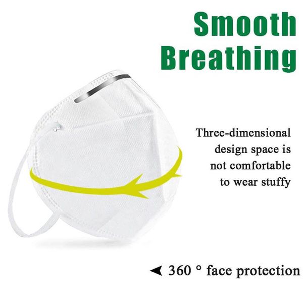 

10 шт n95 нетканая маска для лица пыль анти-инфекция kn95 респиратор pm2.5 защитные ушные маски kf94 ffp2 gjh7