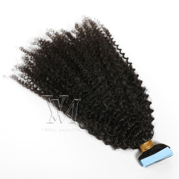 

vmae full cuticle aligned vrigin pre bonded natural color 100g 4a tape ins human hair extensions, Black
