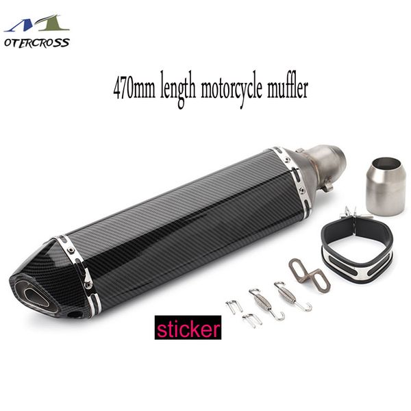 

470mm length universal carbon fiber for akrapovic motorcycle exhaust pipe escape moto atv scooter motorcross pit bike