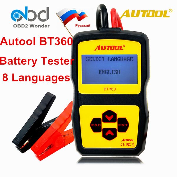 

multi-language autool bt360 auto battery test tool vehicle battery charging cranking system tester bt-360 replacement of bst460