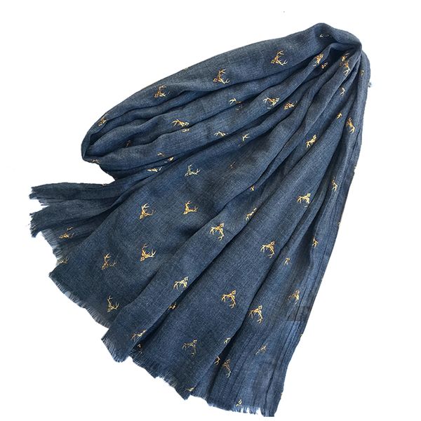 

marte&joven deer bronzing scarf for women fashion spring autumn large size luxury shawl hijab warm fringed scarves stoles female