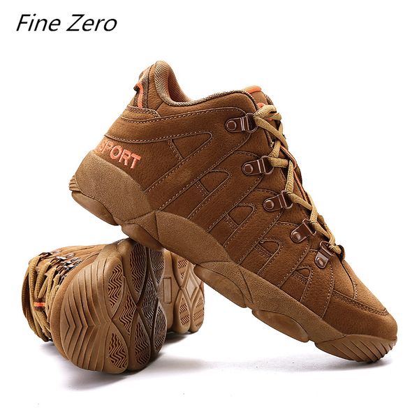 

leather boots fashion male shoes comfortable outdoor ankle boots casual shoes outdoor men basketball sneakers homme, Black