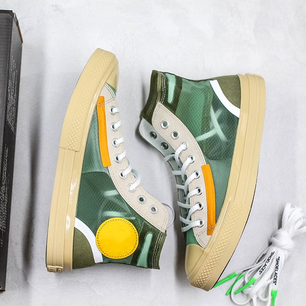 

fashion white x convase star chunk 1970s green designer translucent design casual shoe taylor men women transparent green mesh sneakers, Black
