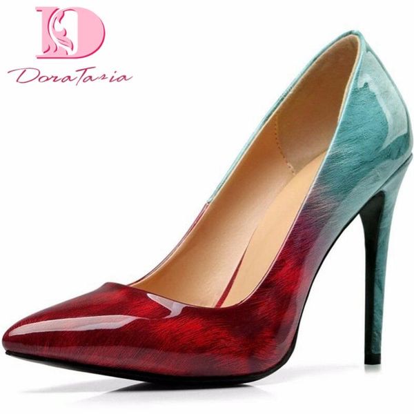 

doratasia 2020 classic big size 45 /12cm thin high heels woman shoes women pumps party wedding shoes female, Black