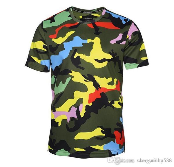 

2017 лето моды новой мужские футболки, напечатанные с маскировочной crewneck все сопрягать короткие рукава футболки, White;black
