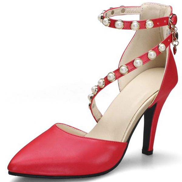 

2020 new summer women's sandals large rivet hollow pu pointed buckle women's shoes party formal homeocming girls dress shoes 20-1, Black