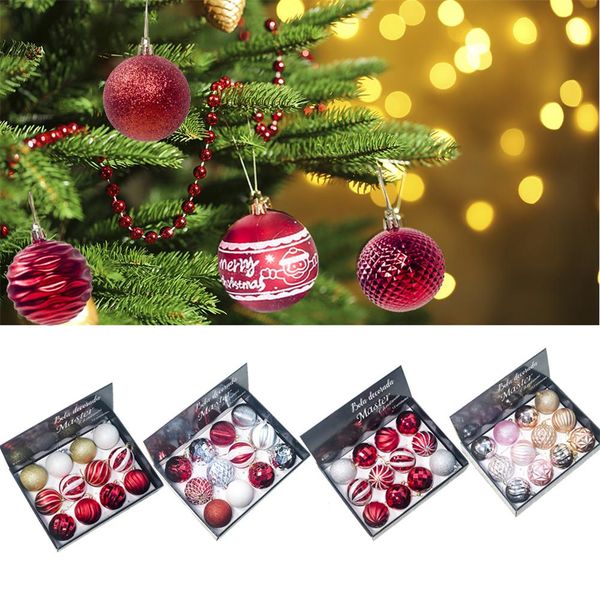 

12 pcs christmas large hanging ball ornaments for xmas tree - shatterproof christmas tree decorations 8 cm pendant ball