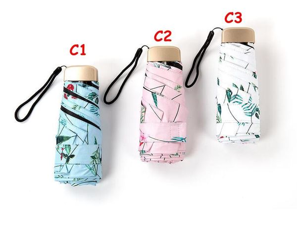 

portable floral umbrella mini pocket umbrellas prevent uv rainproof folding ladies small five fold flower sun umbrella rain umbrella 111