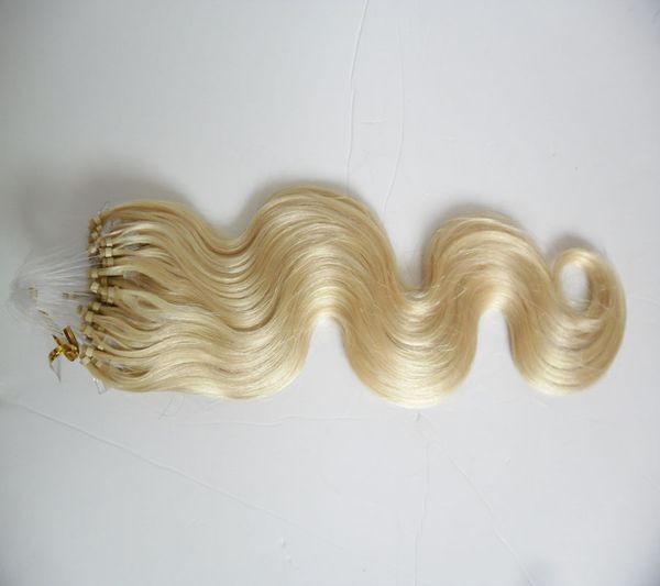 100g Micro Ring Hair Extensions Blonde Color Body Wave Micro Bead