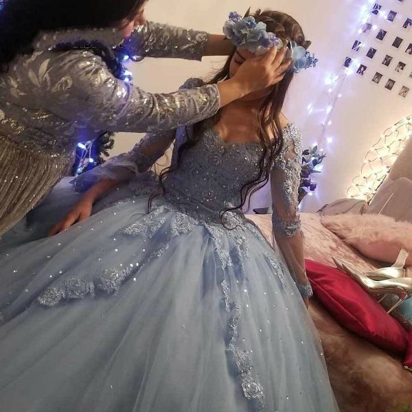 

luxury quinceanera dresses 2020 lace applique ball gown vestidos robe de bal sweet 16 dresses plus size, Blue;red