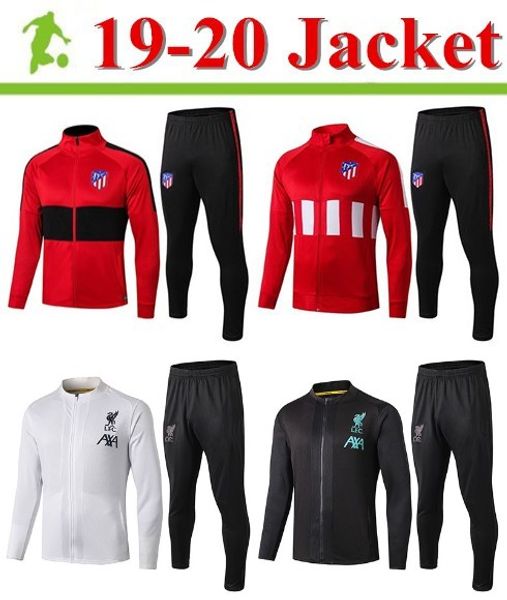 

thailand atletico de madrid tracksuit jacket set 19 20 training suit long sleeve soccer jacket sportswear tracksuit, Black;red