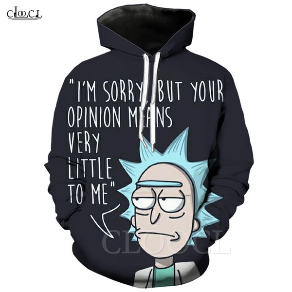 

аним рика и мортите hoodie женского мужского 3d printed с длинным рукавом толстовка с капюшоном hip hop streetwear дикой пары пуловеры, Black