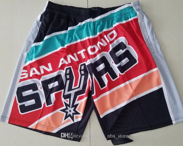 

mens san antonio spurs shorts 21 duncan 10 derozan 16 gasol stitched vintage breathable pants sweatpants classic basketball shor, Black;red