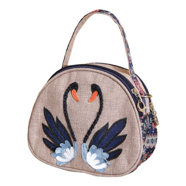 

fashion national string appliques women shopping handbagsnice animal prints lady small shoulder bags all-match canvas carrier