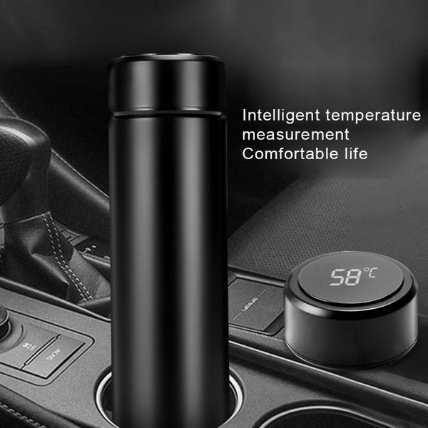 

500ml led temperature display vacuum insulated cup smart stainless steel double walled water bottle