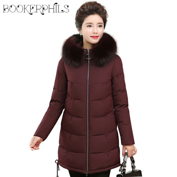 

natural fur collar winter jacket women 90% white duck down jacket hooded plus size 5xl parkas female coats warm snow outwear, Black