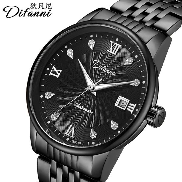 

difanni2019 latest automatic mechanical watch shop explosion model steel men's gentleman business men's watch, Slivery;brown