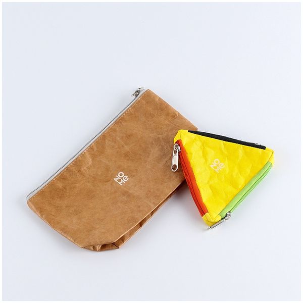

wholesale 1000 custom washed triangle green kraft paper kraft wallets and purses cosmetic storage bags