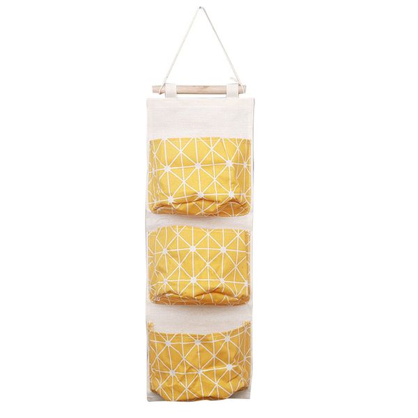 

cotton linen hanging storage bag 3/5/6/8 pockets wall mounted wardrobe hanging bag wall pouch cosmetic toys organizer