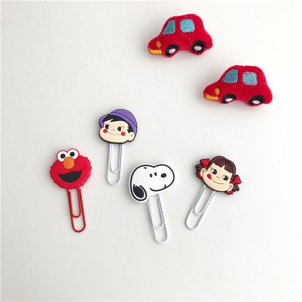 

sixone 4 piece suit cartoon silica gel paper clip lovely snoopy student stationery bookmark note clip pin