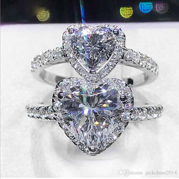 

choucong new top selling luxury jewelry стерлингового серебра 925 пробы форма сердца белый топазпинк сапфир драгоценные камни обручальное ко, Slivery;golden