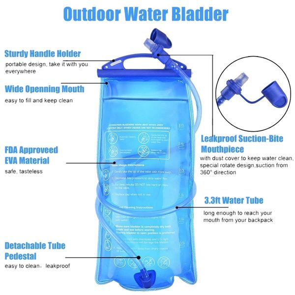 

2l мочевого пузыря гидратация обновления мочевого пузыря, изолированный водоемы bpa free пузырь замена для рюкзака открытый бег велоспорт ту