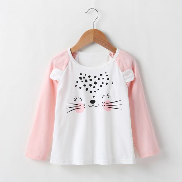 

toddler baby girls long sleeve cartoon cat t-shirt clothes new arrival spring autumn children kids baby girls clothing, Blue