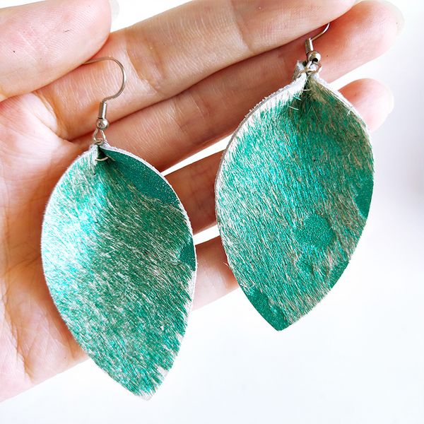 

натуральное перо кожаные серьги для женщин лист натуральный золотой серебряный окрашенные серьги падения женские ювелирные изделия натуральн, Silver