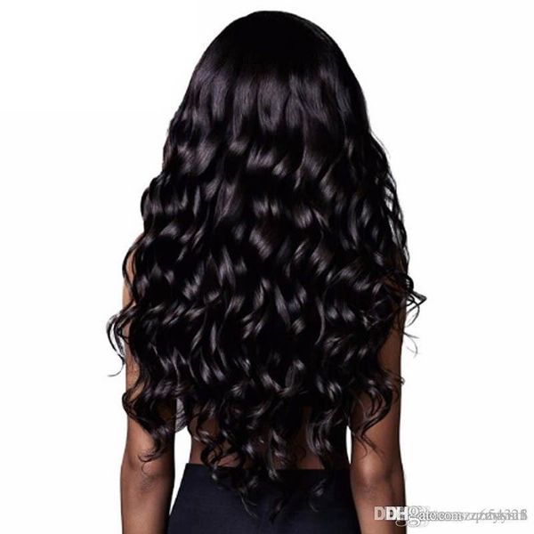 

бразильские волосы тело волнистые парики длинные вьющиеся волосы, Black