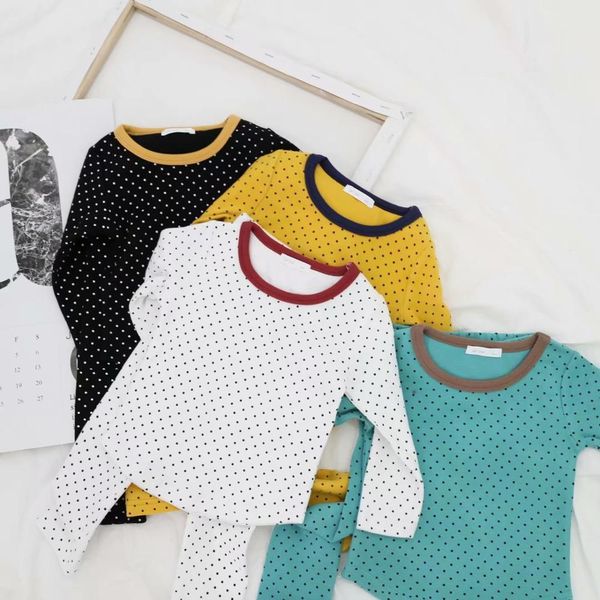 

детские детские пижамы мальчики польки малышей pjs топ и брюки комплекты одежды одежда sleepwear ночное y200704, Blue;red