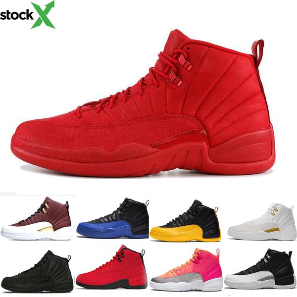 

новый 12 12с зиме wntr баскетбол обувь спортзал красный черный белый игра королевский бал горячего пунша университет золото голубые спортивн