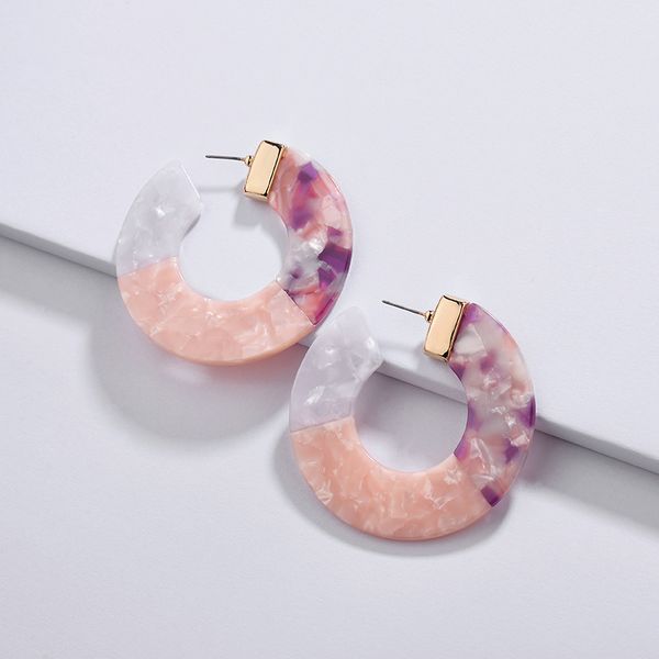 

joolim jewelry wholesale/trendy resin hoop earring statement earring, Golden