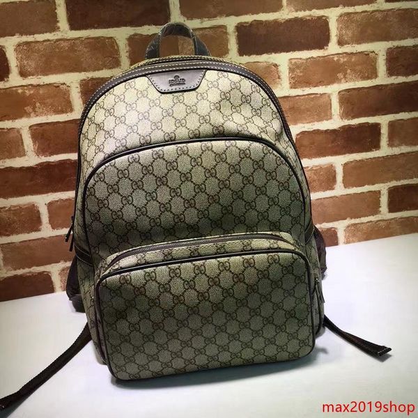 

luxury celebrity design letter embossed brown canvas leather backpack man woman 322069 canvas travel bag