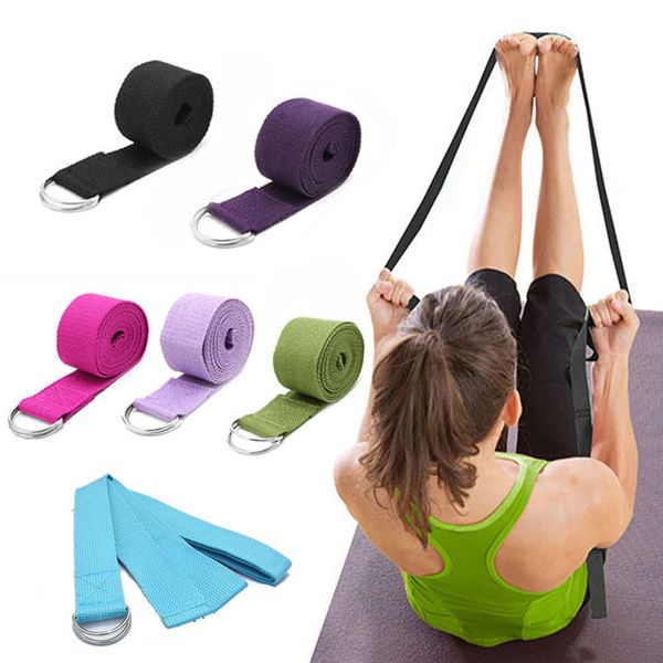 

1.8mx3.8cm yoga strap belt exercise straps adjustable d-ring buckle band gym fitness rope flexibility yoga stretching pilates