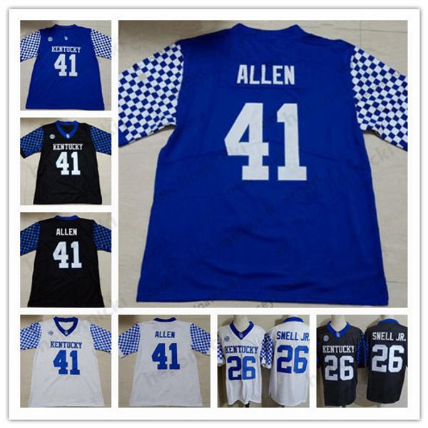 

2019 josh allen kentucky wildcats 26 benny snell jr.12 chance poore custom any name any number mens blue black white stitched jersey