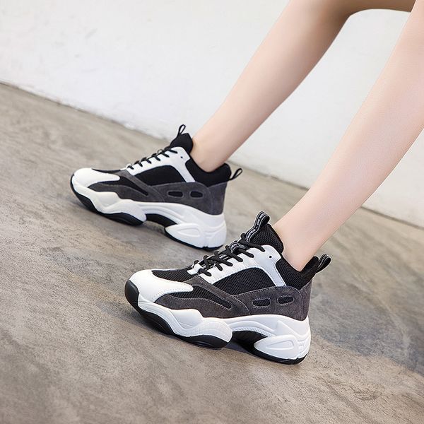 

designer women casual shoes white black platform fashion sneakers girls shoes outdoor casual walking c01