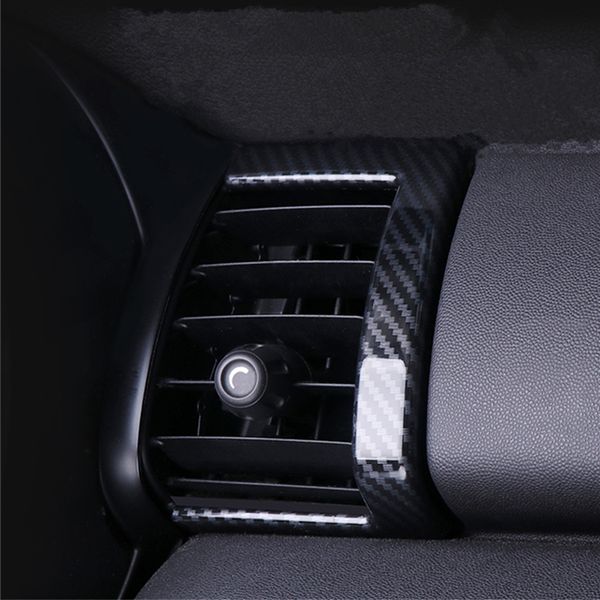 

2pcs car carbon fiber middle vent cover sticker housing interior outlet frame for mini cooper f55 f56 f57 trim accessories
