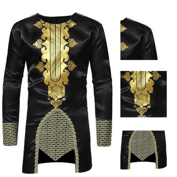 

nibesser африканский dashiki o шеи традиционные африканские печати с длинным рукавом maxi рубашка мужская длинная майка 2018. новые вершины, White;black