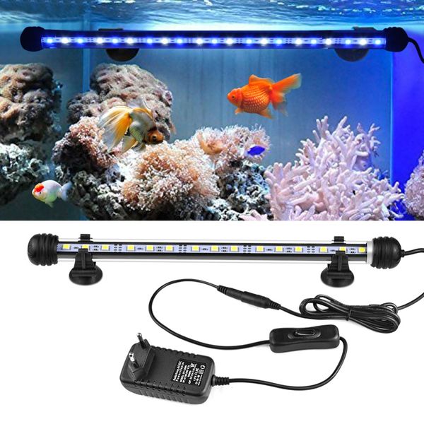 

aquarium led lighting fish tank light waterproof clip lamp 220v eu power submersible underwater aquatic lamp 19cm-49cm light